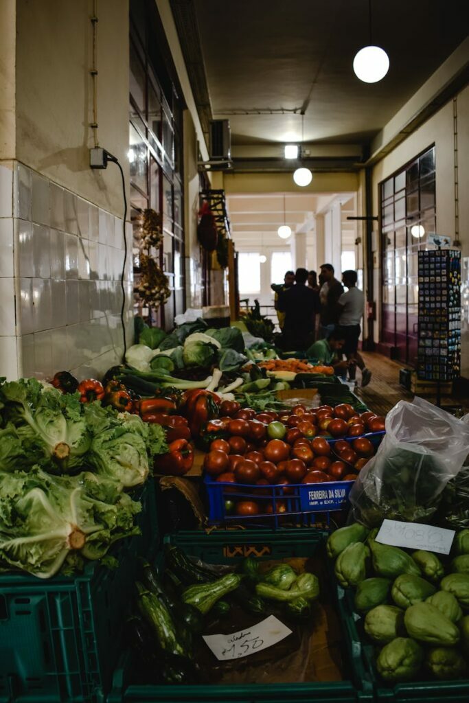 fresh vegetables on market